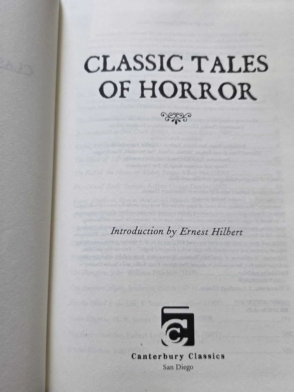 Classic Tales‎ of Horror Hardcover Book Great For Collections